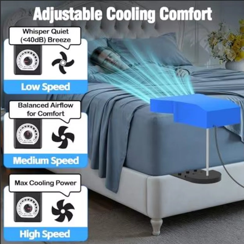 Under Sheet Bed Sleep Fan Night Sweat Relief Cooling Sleep Fantail Bed Fan Reduce Night Sweats